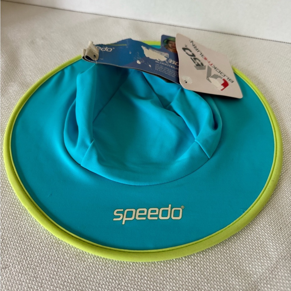 Speedo Sunhat, 6 - 24 months, Turquoise & Lime Green